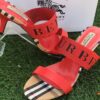 Women's Checks Red Strips Heal Sandals-Women's Shoes-ezytobuy.pk-Rs.3800
